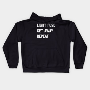 Fireworks Light Fuse Get Away Repeat Kids Hoodie